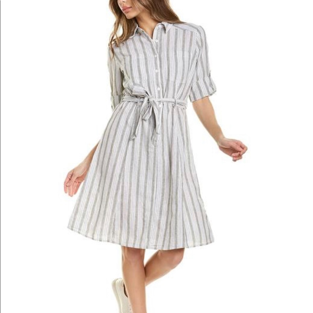 MAX STUDIO linen shirt dress